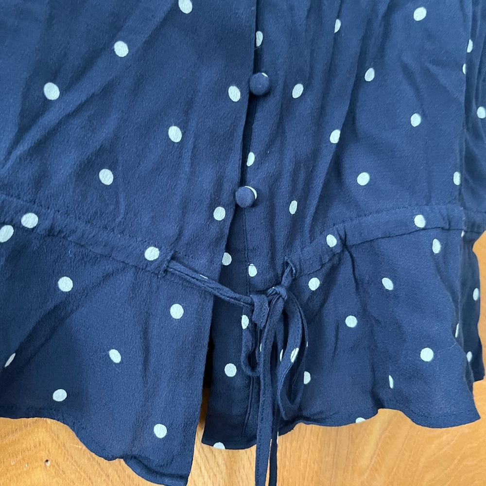 Rails Polk Dot Flutter Sleeve Button Down S - image 6